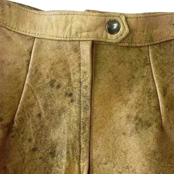 Philip Noel Vintage Leather Skirt Women's Size 8 Brown Knee Length - Picture 4 of 8